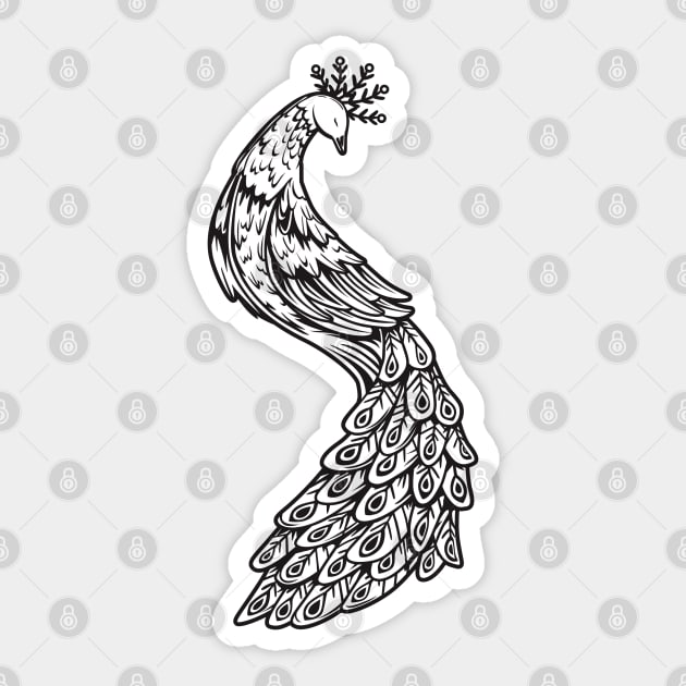 Peacock Sticker by pmuirart